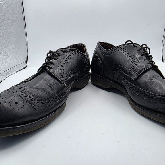 Allen Edmonds Road Warrior Mens Size 9.5 Black Wing Tip Brogue Derby Dress - Picture 3 of 13